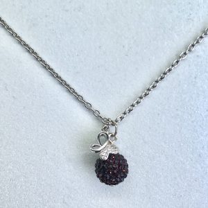 Crystal Ball Crystal Necklace Dark Amethyst