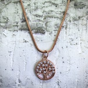 Rose Gold Tree Of Life Necklace