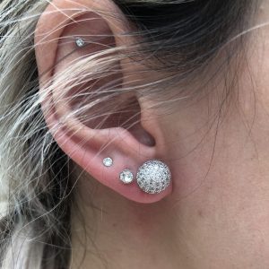 Pave Ball 10mm Earrings Crystal