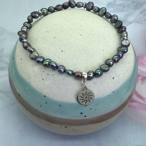 Freshwater Pearl Anklet With Sun Charm