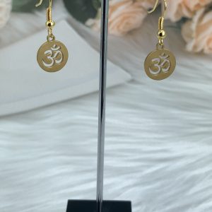 Ohm Drop Earrings Gold Tone