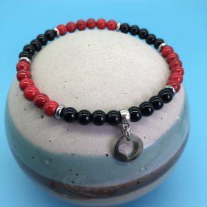 Howlite And Obsidian Anklet