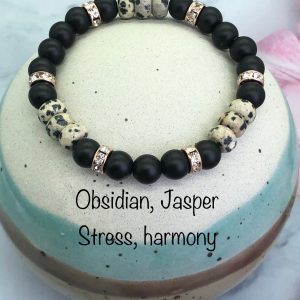 Jasper And Obsidian Bracelet