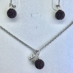 Crystal Ball Crystal Necklace Dark Amethyst