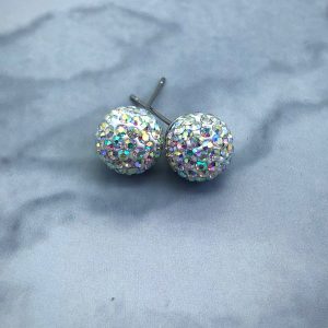 Crystal Ball 10mm Earrings AB