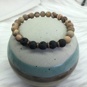 Mens Lava And Picture Jasper Bracelet