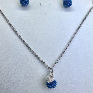 Crystal Ball Necklace Capri Blue