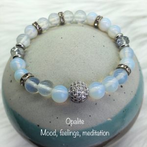 Opalite Bracelet With Crystal Ball