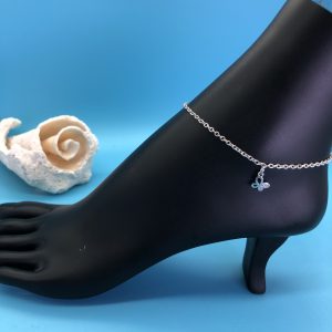 Chain Anklet With Silver Butterfly Charm