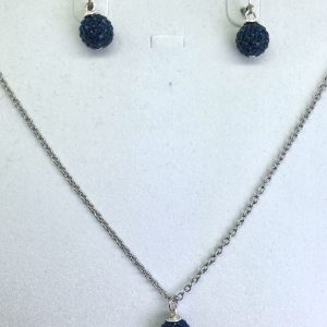 Crystal Ball Crystal Necklace Montana Blue