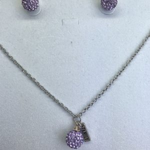 Crystal Ball Crystal Necklace Violet