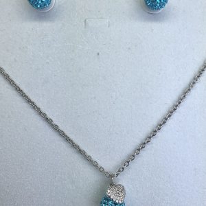 Crystal Ball Crystal Necklace Aquamarine