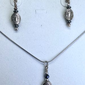 Silver And Blue Drop Necklace