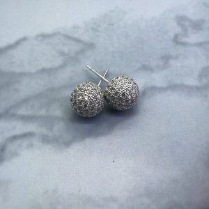 Pave Ball 10mm Earrings Crystal