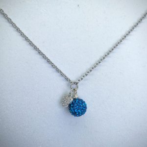 Crystal Ball Necklace Capri Blue