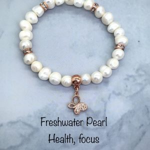 Freshwater Pearl Bracelet With Butterfly Charm
