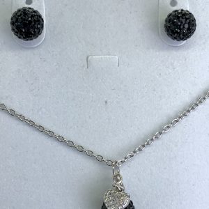 Crystal Ball Crystal Necklace Jet Black