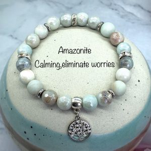 Amazonite Bracelet With Tree Of Life Charm