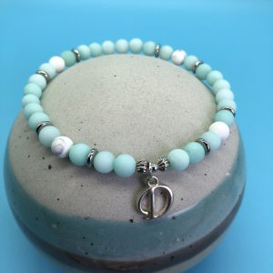 Amazonite Anklet With Initial Charm