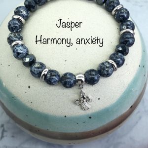 Spot Jasper Bracelet With Angel Charm