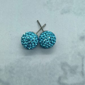 Crystal Ball 10mm Earrings Aquamarine