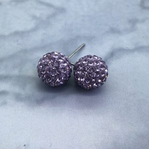 Crystal Ball 10mm Earrings Violet