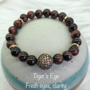 Tiger’s Eye Bracelet With Crystal Ball