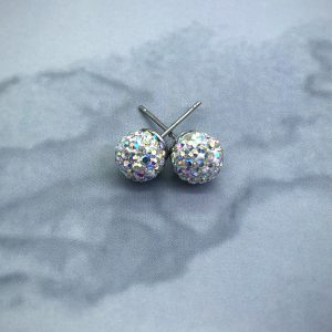 Crystal Ball 8mm Earrings AB