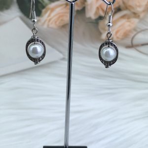 White Pearl Drop Earrings