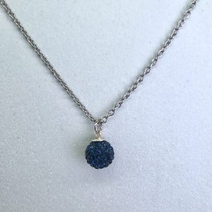 Crystal Ball Crystal Necklace Montana Blue