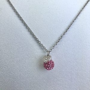 Crystal Ball Crystal Necklace Light Rose