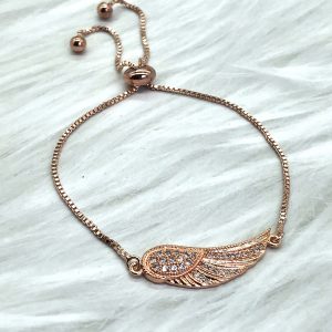 Slide Bracelet Rose Gold Angel Wing