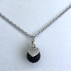 Crystal Ball Crystal Necklace Jet Black