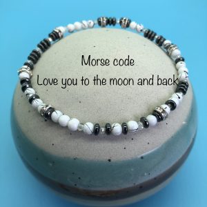 Morse Code Anklet ‘Love You To The Moon And Back’