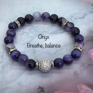 Onyx Bracelet With Crystal Ball