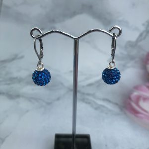 Crystal Ball 10mm Earrings Capri Blue
