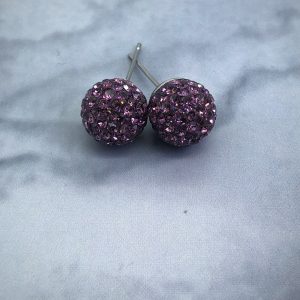 Crystal Ball 10mm Earrings Light Amethyst