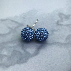 Crystal Ball 10mm Earrings Light Sapphire