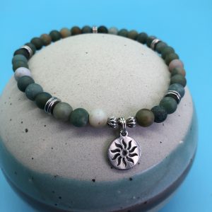 Agate Anklet With Sun Charm