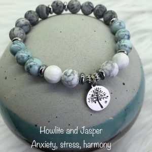 Howlite Jasper And Lava Bracelet Trio