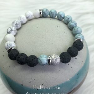 Howlite And Lava Diffuser Bracelet