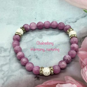 Chalcedony And Cracked Crystal Bracelet