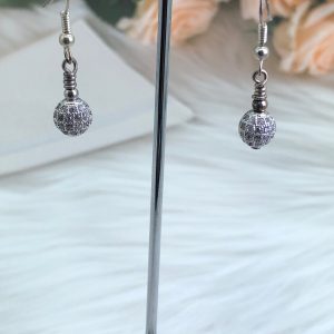 Pave Ball Silver Tone