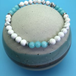 Howlite  And Amazonite Anklet