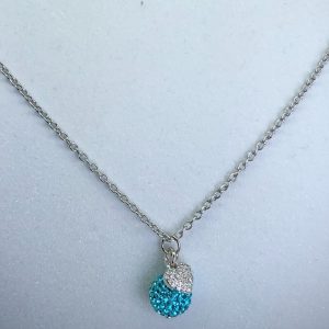 Crystal Ball Crystal Necklace Aquamarine