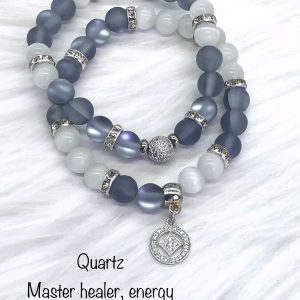 Quartz Bracelet With Silver Charm