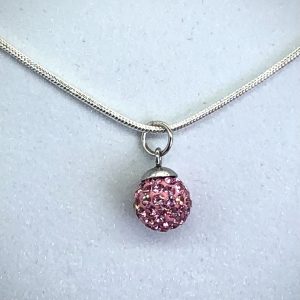 Crystal Ball Crystal Necklace Light Rose 8mm