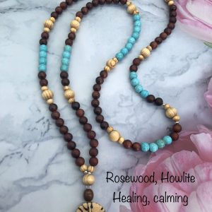 Rosewood and Howlite Mala