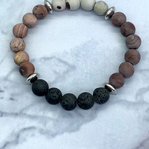 Agate And Lava Bracelet