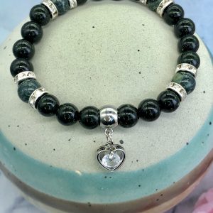 Sandstone And Jasper Bracelet With Heart Charm